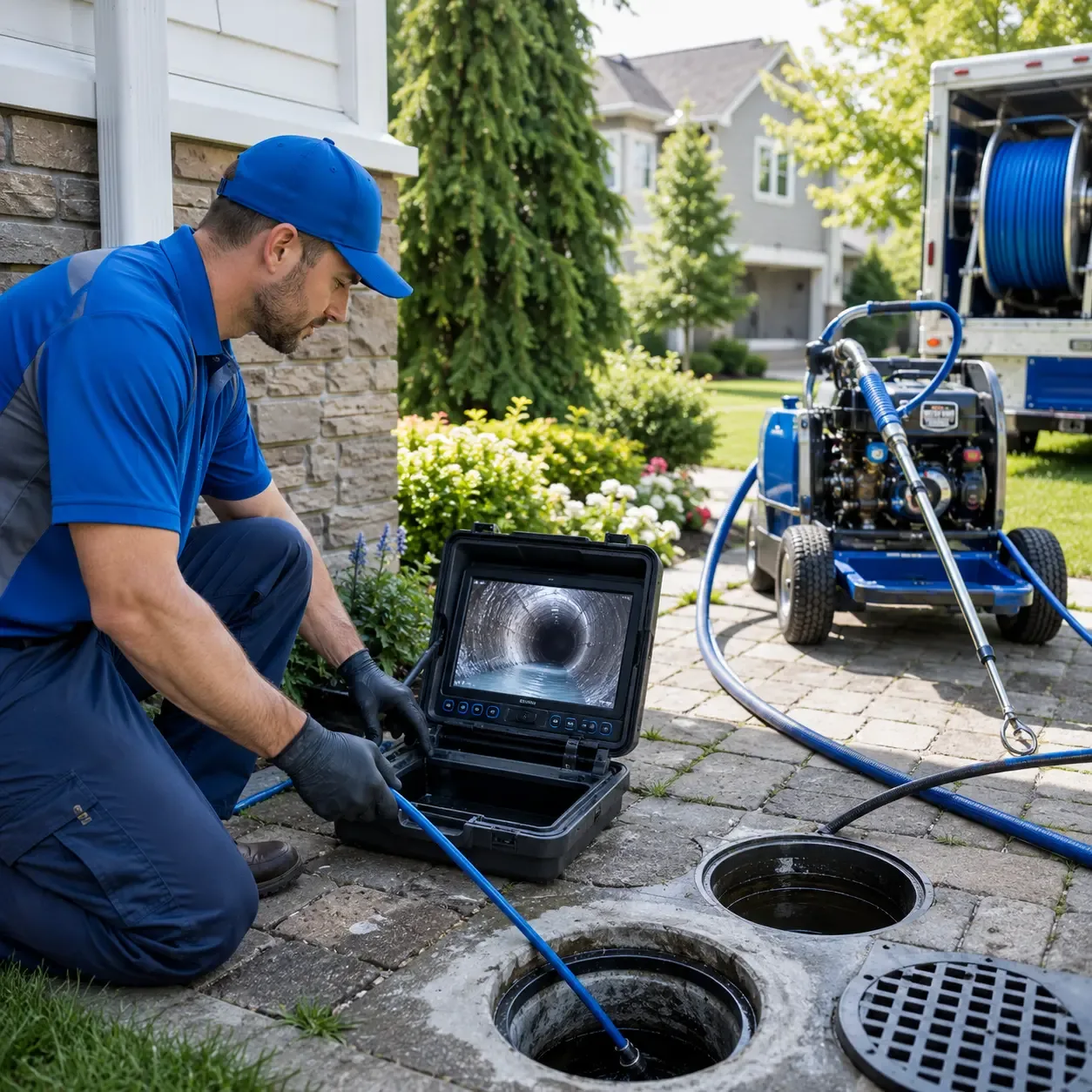 Outdoor drain cleaning professionals serving New Boston, MI