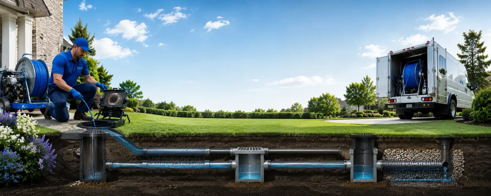 Outdoor drain cleaning information for New Boston, MI